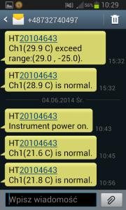 Rejestrator temperatury SMS 