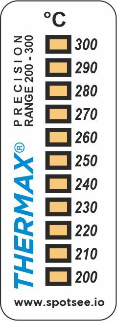 11-bodový indikátor Thermax PRECISION, rozsah 200–300 °C