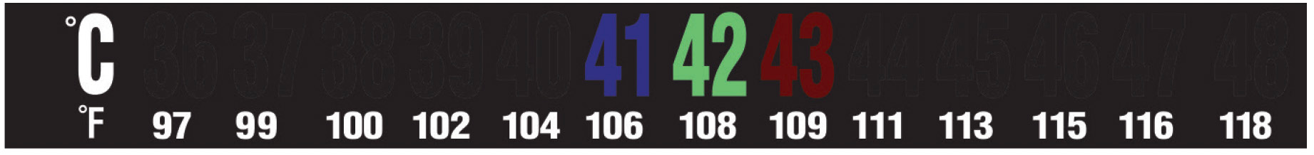 Digi-Temp® 13-level horizontal — Precise readings in 1 °C increments, 15 × 132 mm