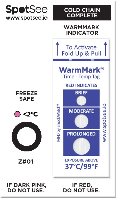 ColdChain Complete — Heat and cold indicator set on a single card