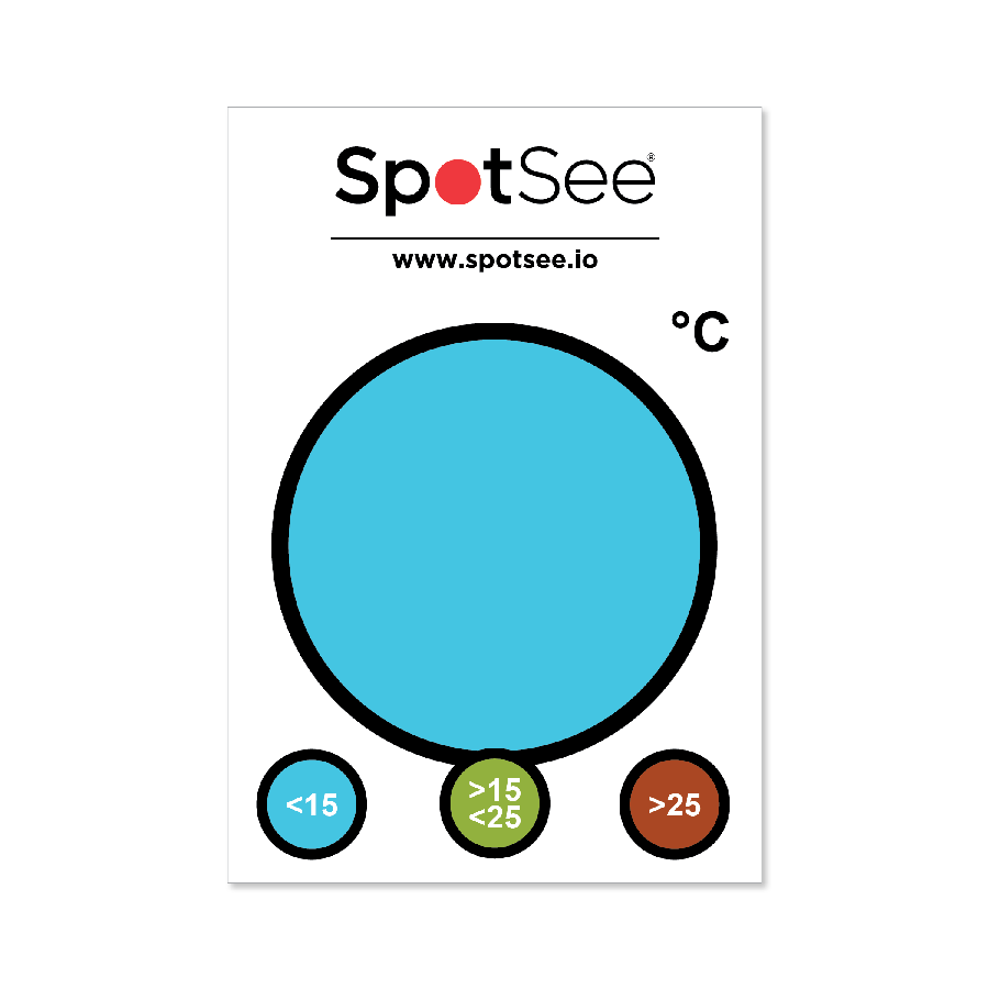 SpotCheck — Reversible indicator of current temperature