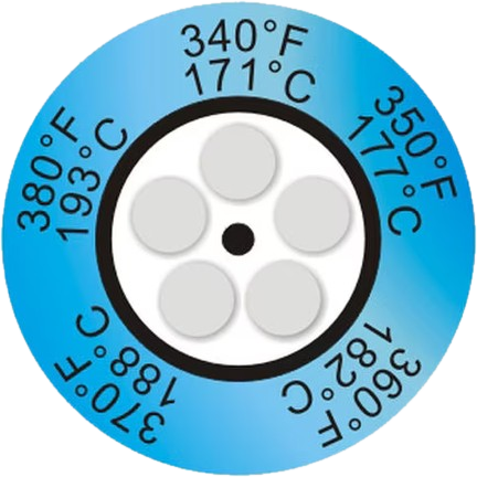 Oficiálny okrúhly 5-bodový teplotný indikátor Thermax CLOCK