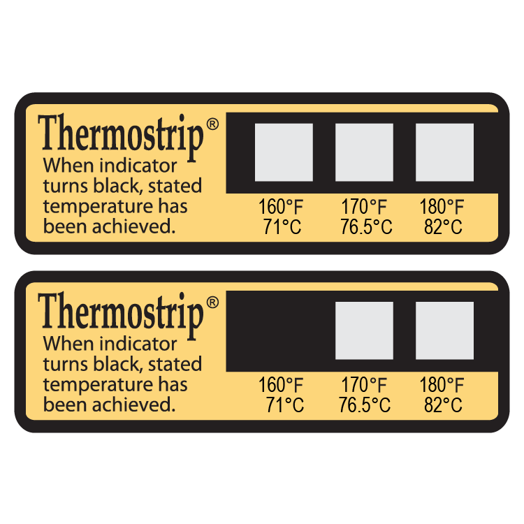 Thermostrip DL — Dishwasher water temperature indicator strip